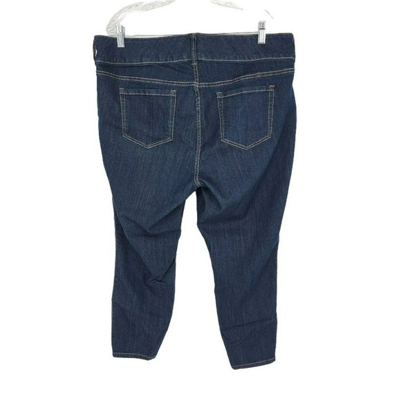 Torrid Skinny Cropped Jeggings 20 Dark Wash Cotton Stretch Denim Faux Pockets - Picture 9 of 10